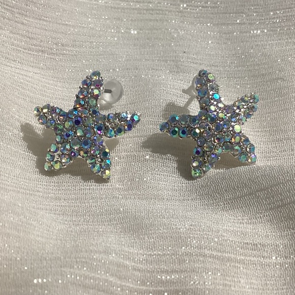 - ⭐️Sparkly Colorful Confetti Sequin Starfish Earrings - Picture 1 of 17